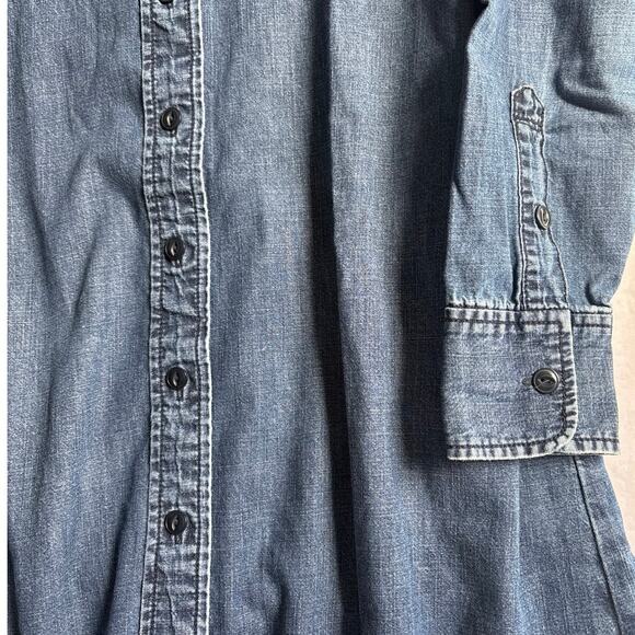 Madewell Long Sleeve Button Up Chambray Casual Dress Side Pockets Size XS - Picture 7 of 13